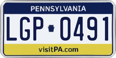 PA license plate LGP0491