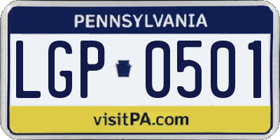 PA license plate LGP0501