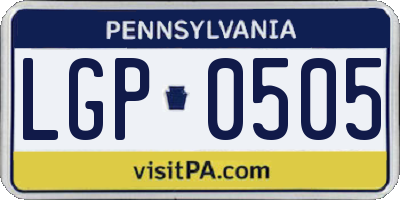 PA license plate LGP0505