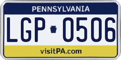 PA license plate LGP0506