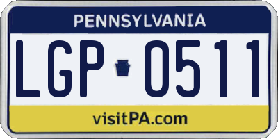 PA license plate LGP0511