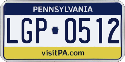 PA license plate LGP0512
