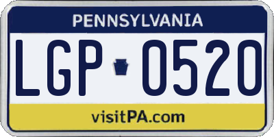 PA license plate LGP0520