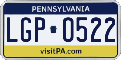 PA license plate LGP0522