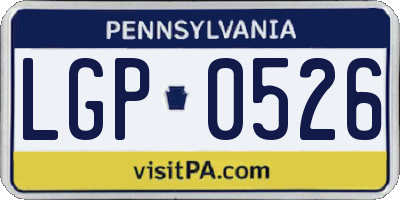 PA license plate LGP0526