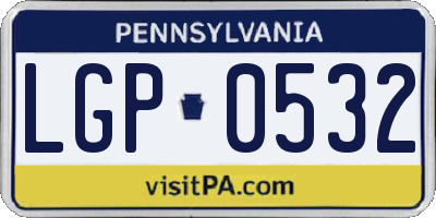 PA license plate LGP0532