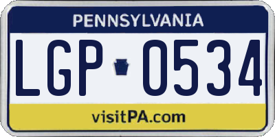 PA license plate LGP0534