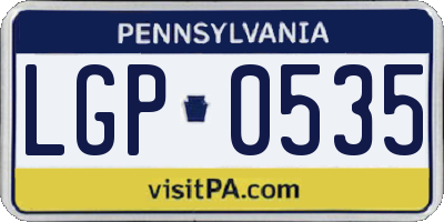 PA license plate LGP0535