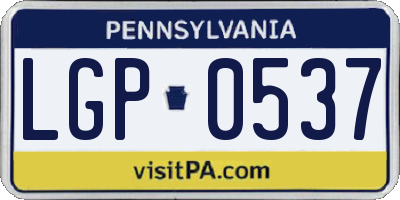 PA license plate LGP0537