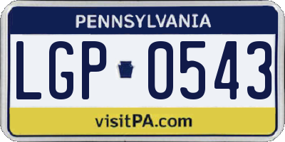 PA license plate LGP0543