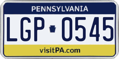 PA license plate LGP0545