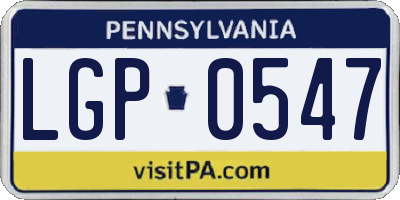 PA license plate LGP0547
