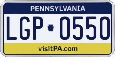 PA license plate LGP0550