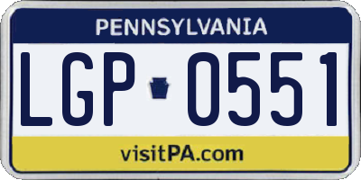 PA license plate LGP0551