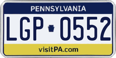 PA license plate LGP0552