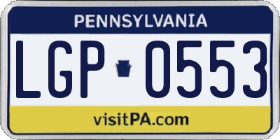 PA license plate LGP0553