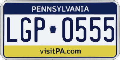 PA license plate LGP0555