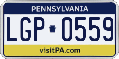 PA license plate LGP0559