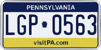 PA license plate LGP0563
