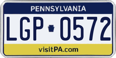 PA license plate LGP0572