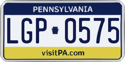 PA license plate LGP0575