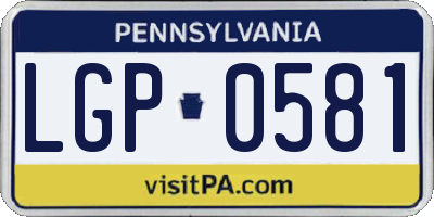 PA license plate LGP0581