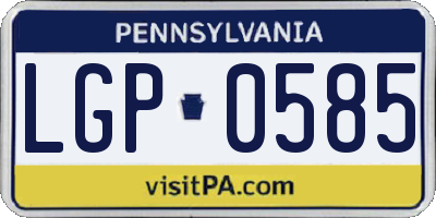 PA license plate LGP0585