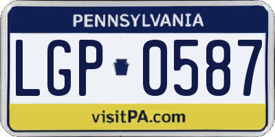 PA license plate LGP0587