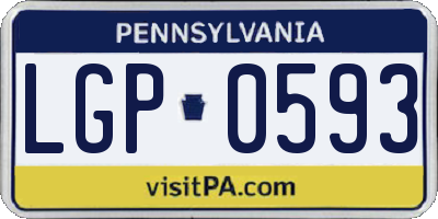 PA license plate LGP0593