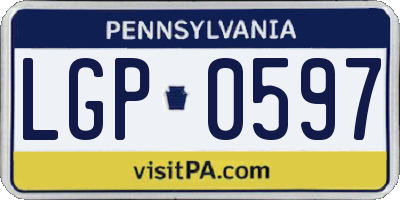 PA license plate LGP0597