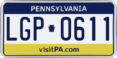 PA license plate LGP0611