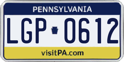 PA license plate LGP0612