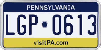 PA license plate LGP0613