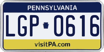 PA license plate LGP0616
