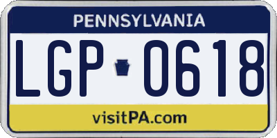 PA license plate LGP0618