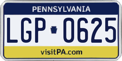 PA license plate LGP0625