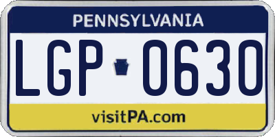 PA license plate LGP0630