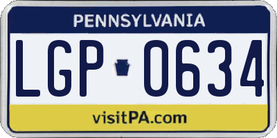 PA license plate LGP0634