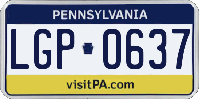 PA license plate LGP0637