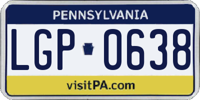 PA license plate LGP0638
