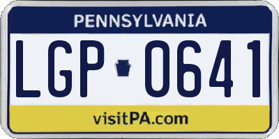 PA license plate LGP0641