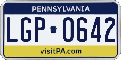 PA license plate LGP0642