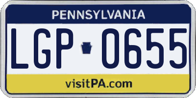 PA license plate LGP0655