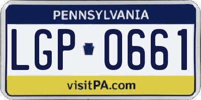 PA license plate LGP0661
