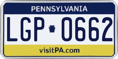 PA license plate LGP0662