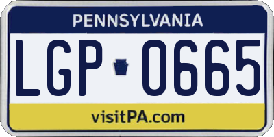 PA license plate LGP0665