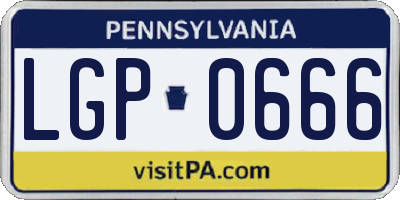 PA license plate LGP0666