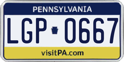 PA license plate LGP0667