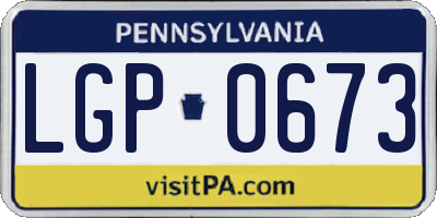 PA license plate LGP0673