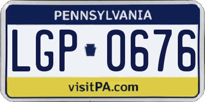 PA license plate LGP0676